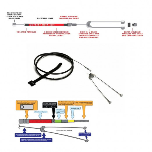 Odyssey Quik Slic Adjustable Linear Kable cable Black - černý