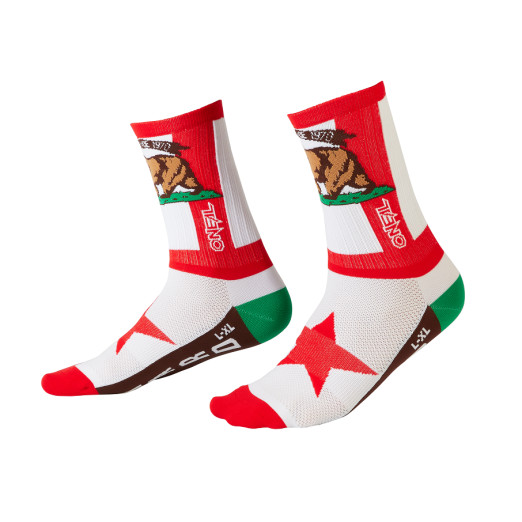 O´Neal MTB ponožky CALIFORNIA červená/biela/hnedá (43-46)