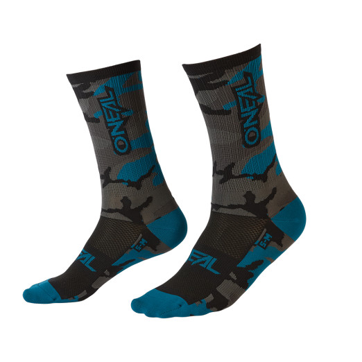 O´Neal MTB ponožky CAMO sivá/modrá/čierna (39-42)