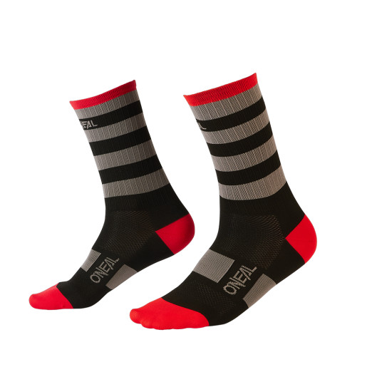 O´Neal MTB ponožky STRIPE čierna/sivá/červená (39-42)